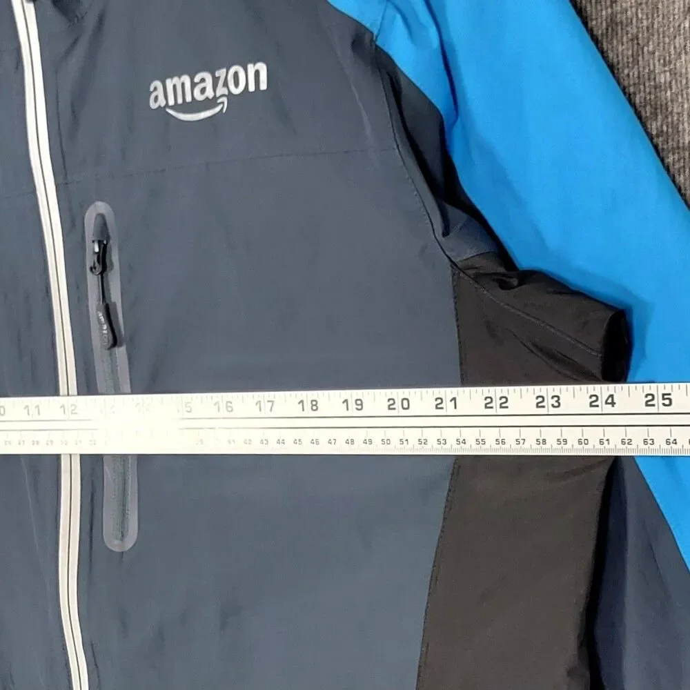 Amazon Tropical Rain Shell Jacket Mens Large Blue Vented Zip Luly Yang Workwear